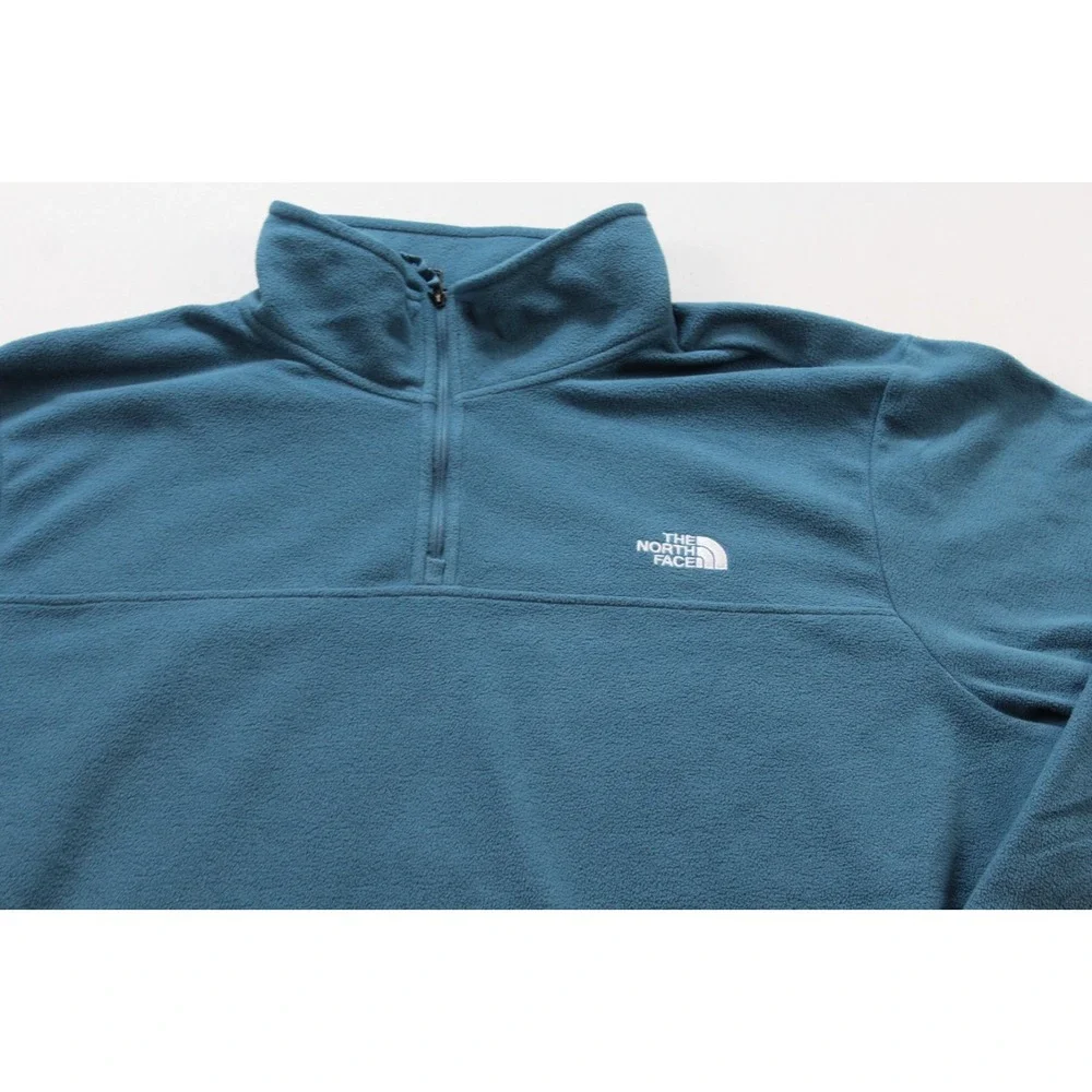 The North Face Men Blue Sweater Quarter Zip Long Sleeve Mock Neck Size XXL